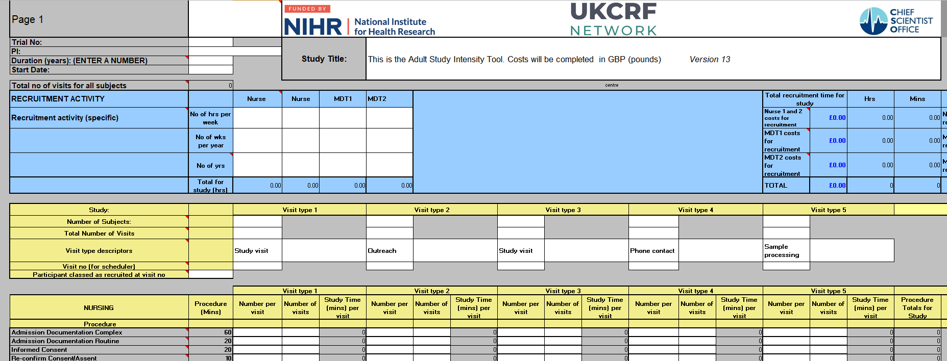 Study Intensity Tool Screenshot